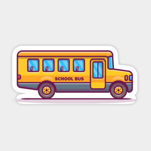 School Bus Cartoon Sticker